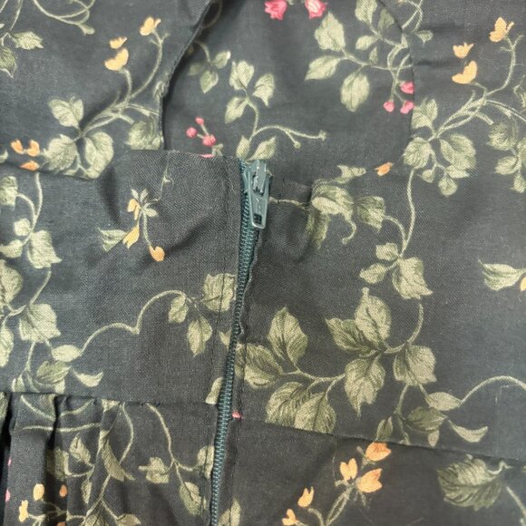 Vintage Handmade Dress Cotton Poplin Floral Babydoll Square Neck Wide Strap Shor - Picture 11 of 12